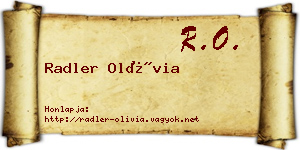Radler Olívia névjegykártya